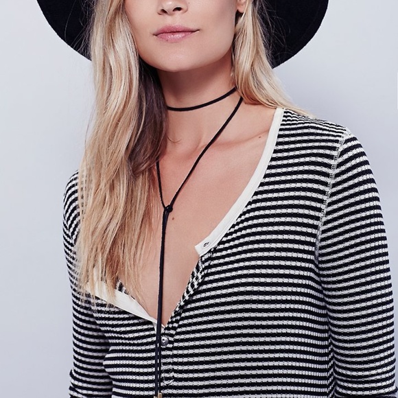 We The Free People thermal striped Gwen Henley - Picture 3 of 8